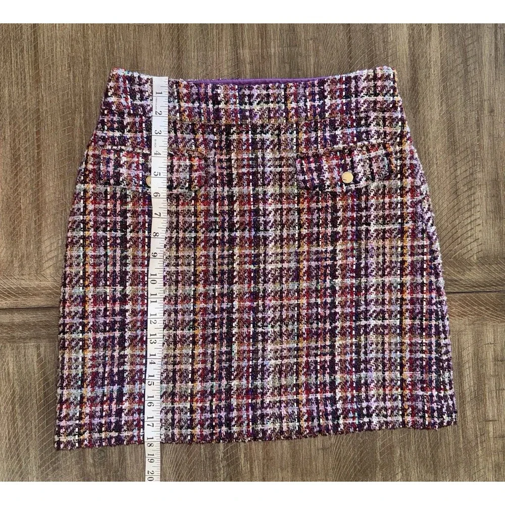 Ann Taylor LOFT Multicolor Tweed Pencil Straight Mini Skirt Women’s Size 2